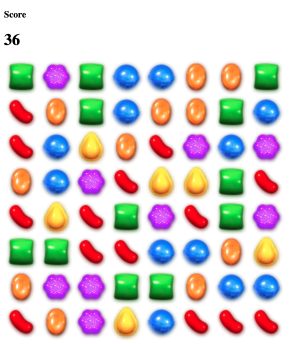 Screenshot of my Candy Crush Style game